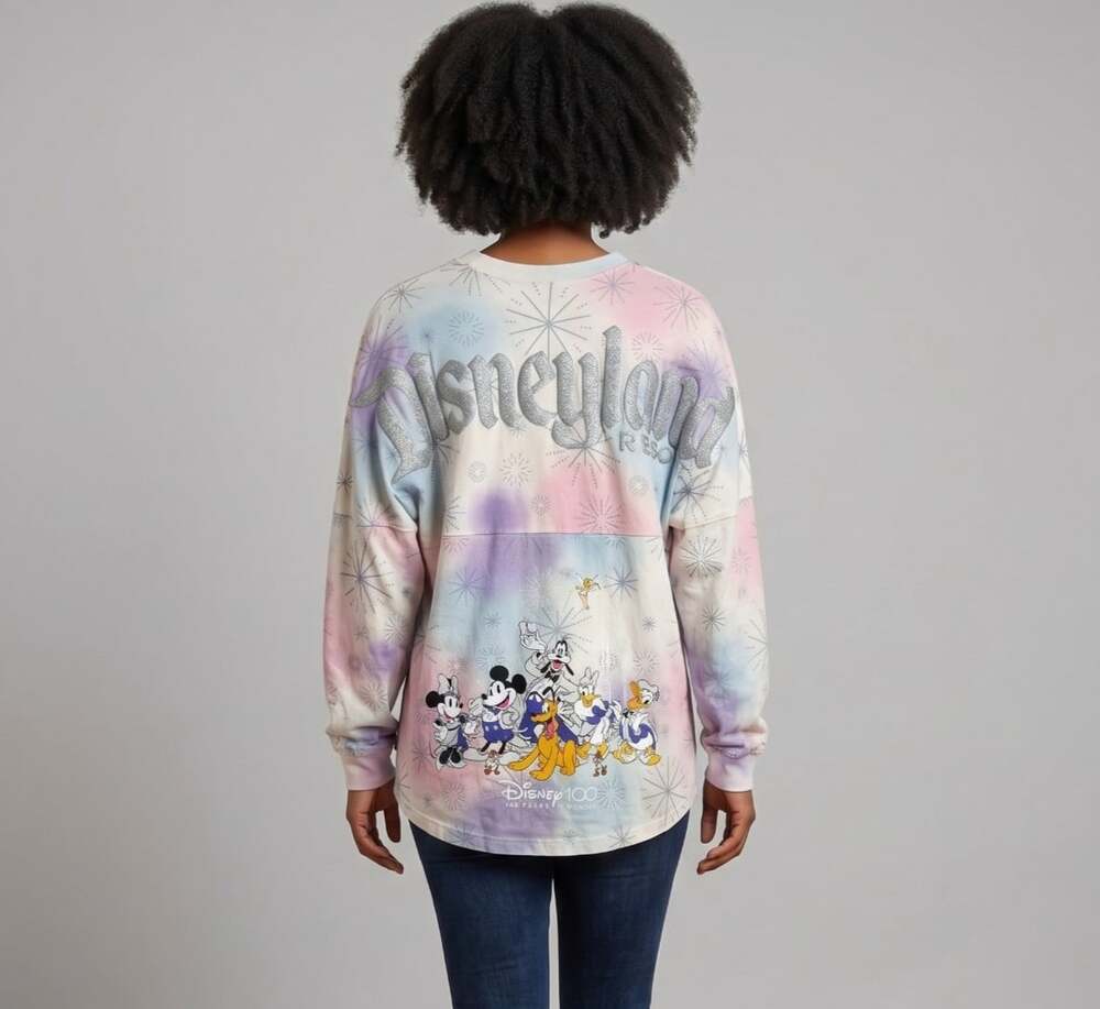 Disney 100 Years of Wonder Spirit Jersey Mickey Friends Glitter Pastel Size XXL